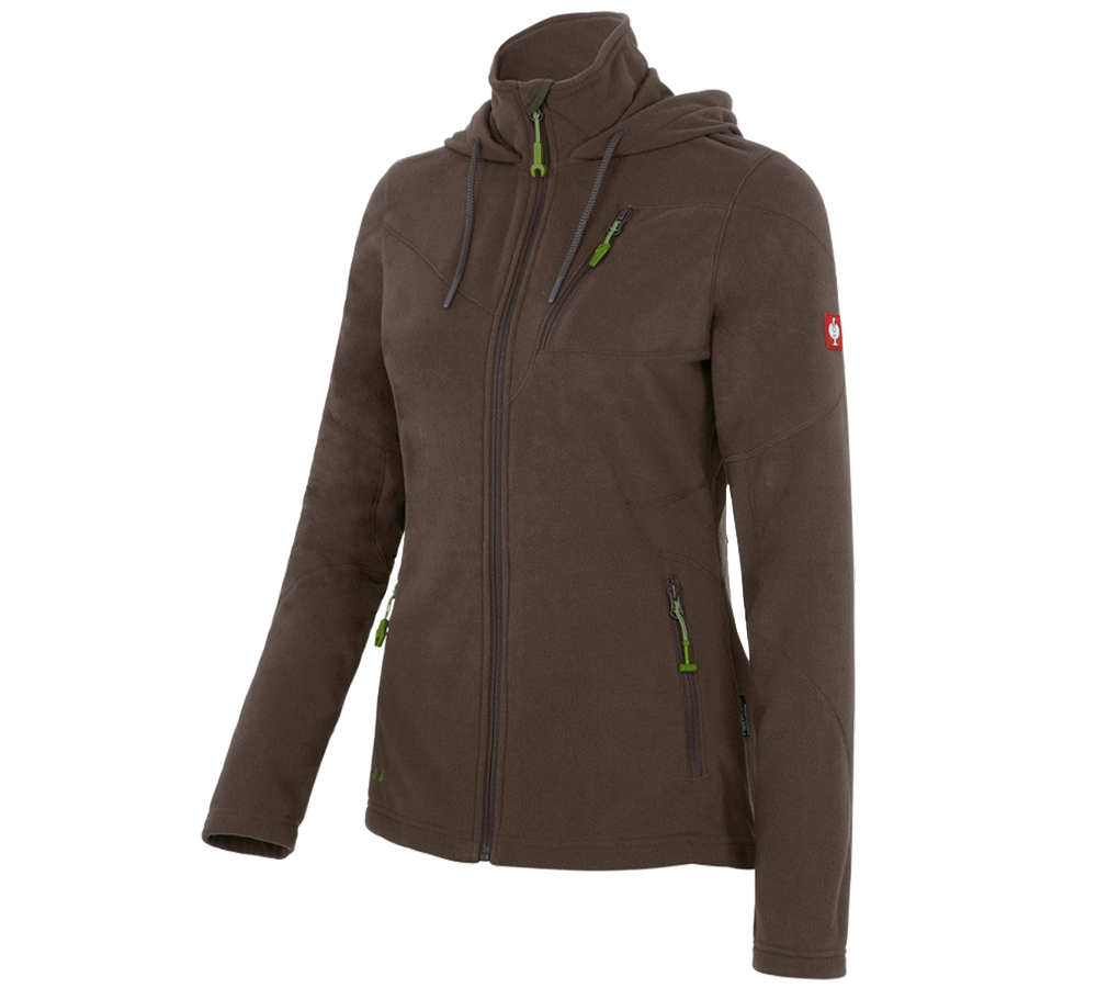 Jacken: Kapuzen Fleece Jacke e.s.motion 2020, Damen + kastanie
