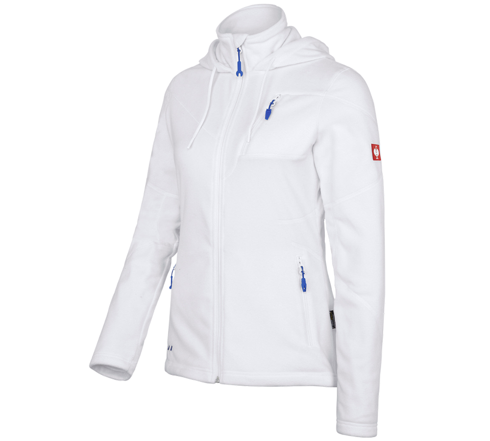 Jacken: Kapuzen Fleece Jacke e.s.motion 2020, Damen + weiß