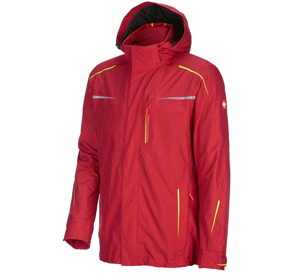 Themen: 3 in 1 Funktionsjacke e.s.motion 2020, Herren + feuerrot/warngelb