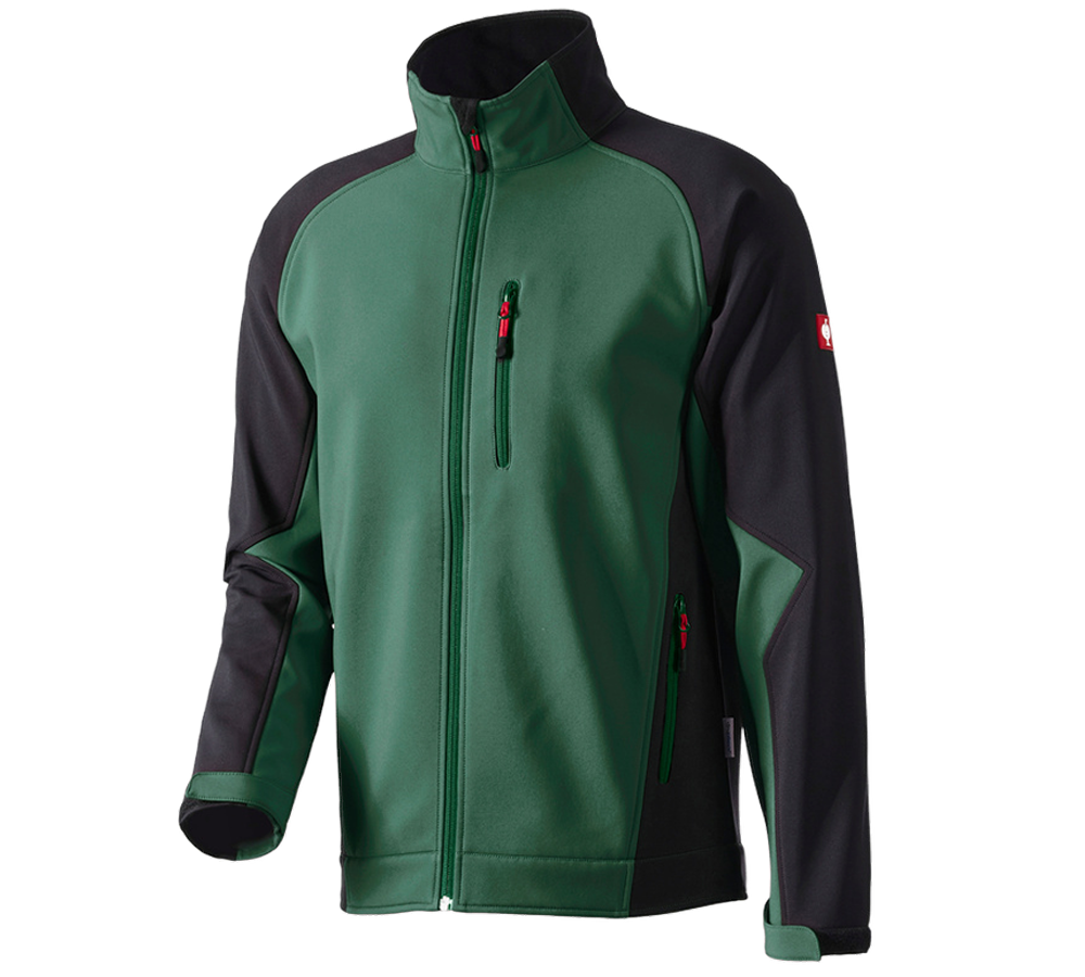 Vestes de travail: Veste Softshell dryplexx® softlight + vert/noir