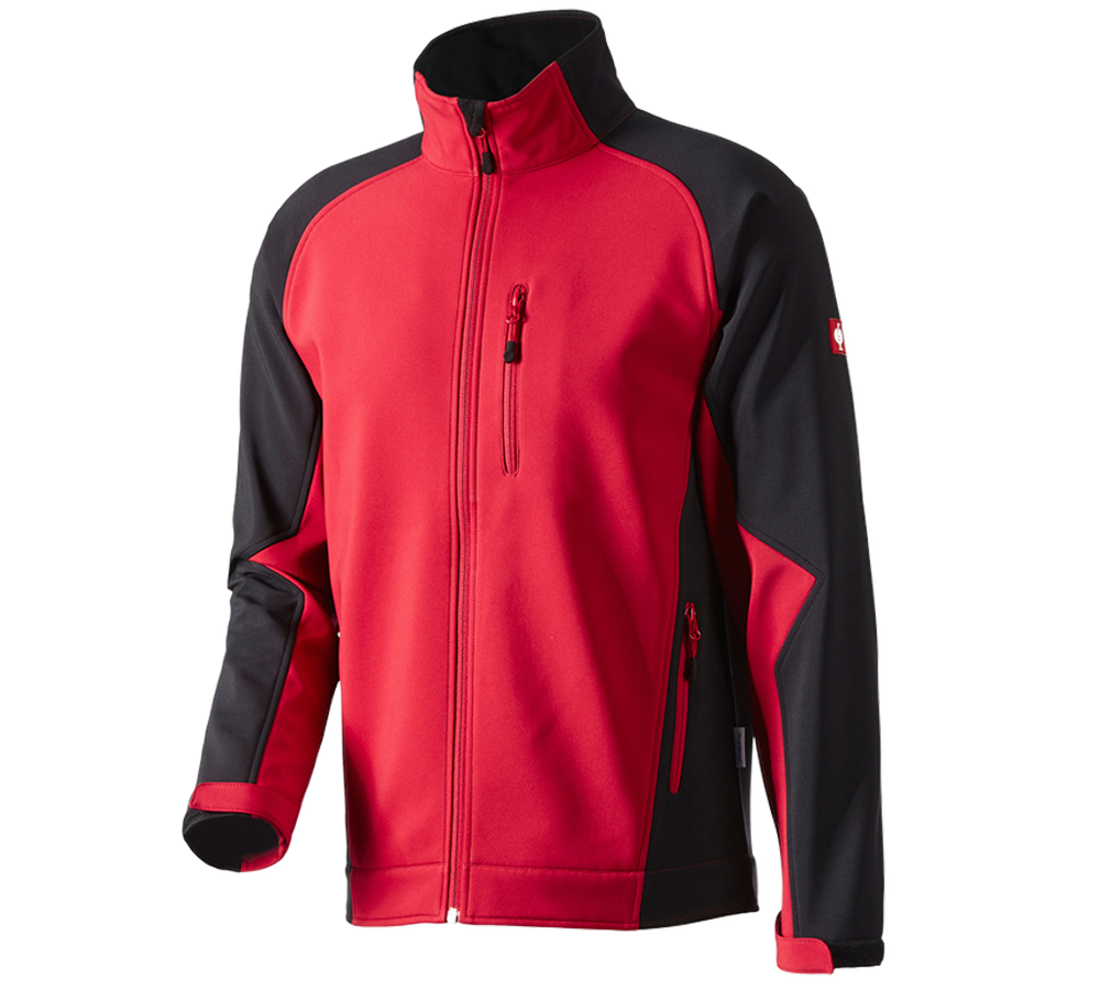 Vestes de travail: Veste Softshell dryplexx® softlight + rouge/noir