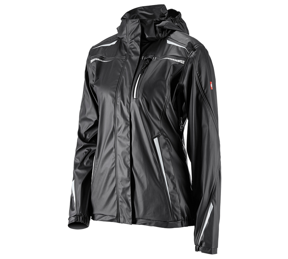 Vestes de travail: Veste de pluie e.s.motion 2020 superflex, femmes + noir/platine