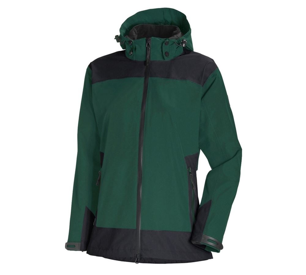 Vestes de travail: e.s. Veste de fonction 3 en 1 pour femmes + vert/noir