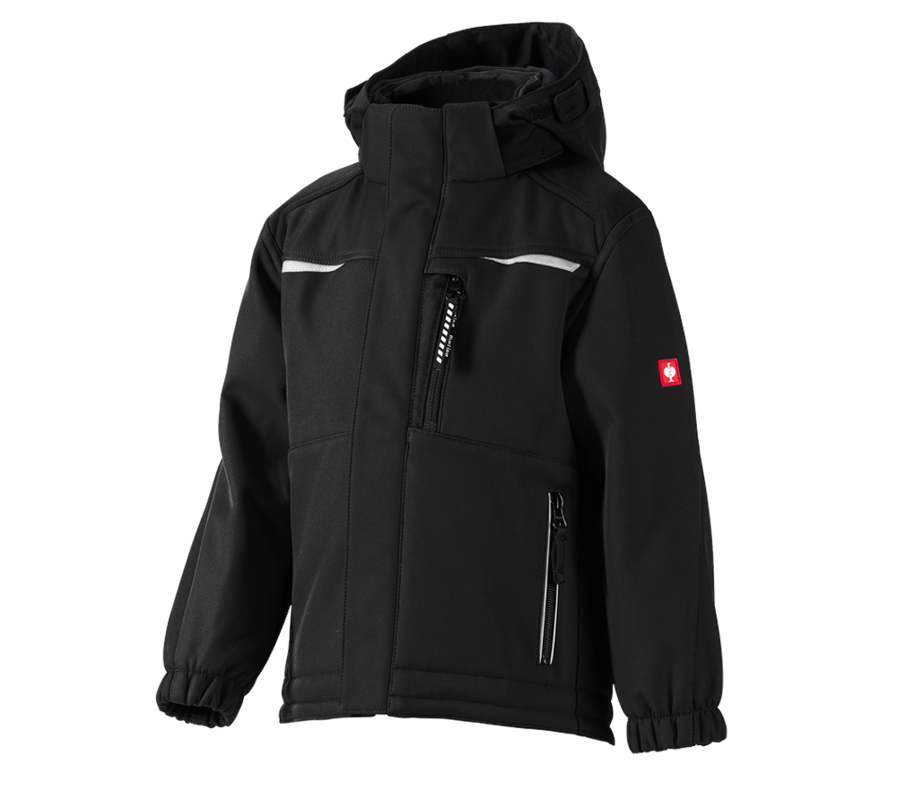 Jacken: Kinder Softshelljacke e.s.motion + schwarz