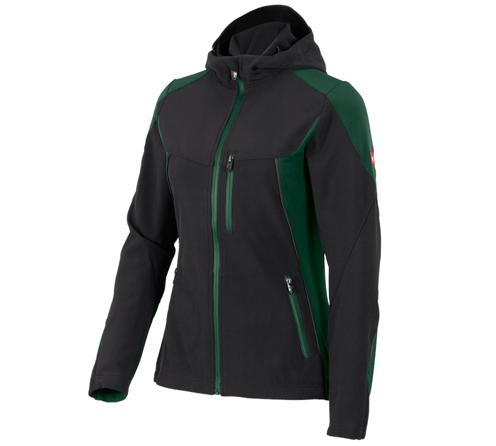 Vestes de travail: Veste Softshell e.s.vision, femmes + noir/vert