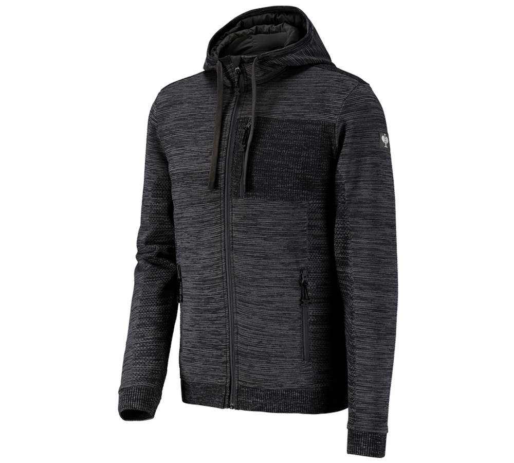 Vestes de travail: Veste coupe-vent en tricot capuche e.s.motion ten + noir oxyde mélange