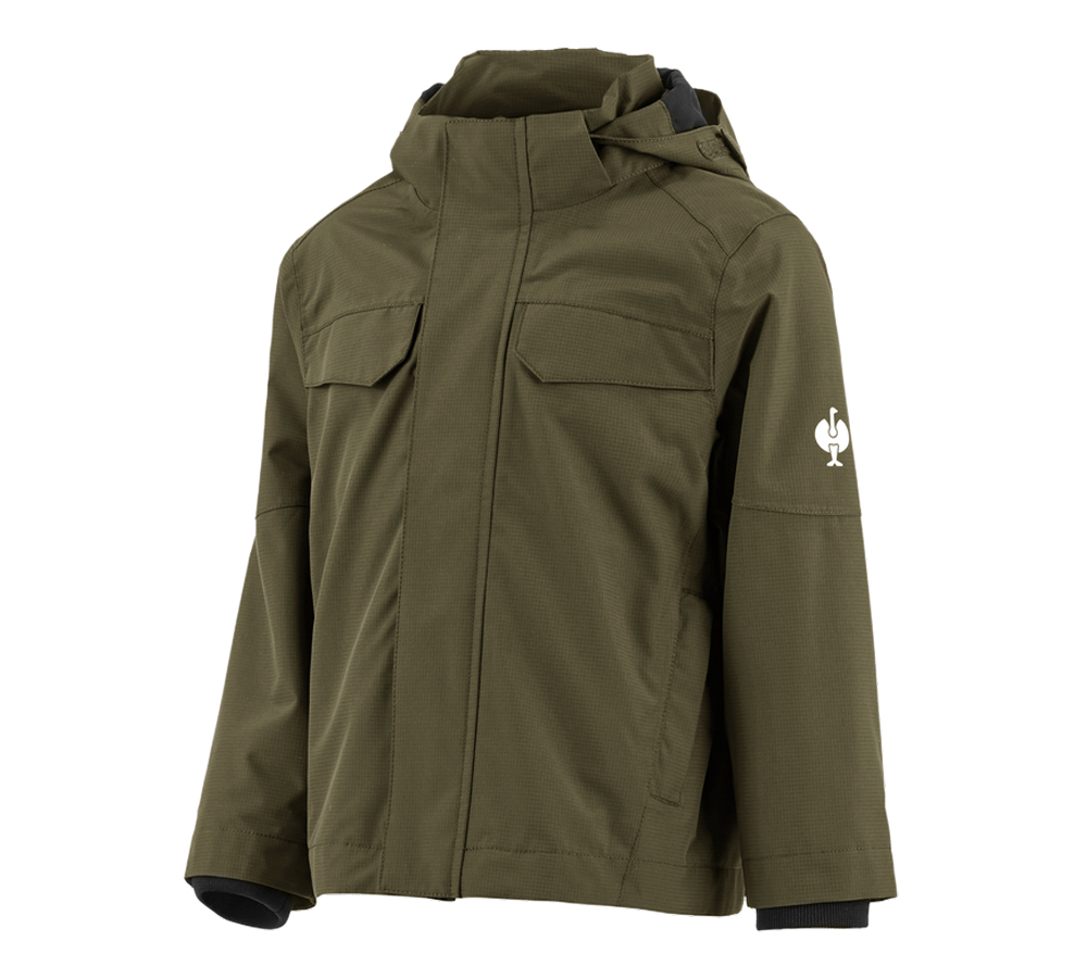 Vestes: Veste de pluie e.s.concrete, enfants + vert boue