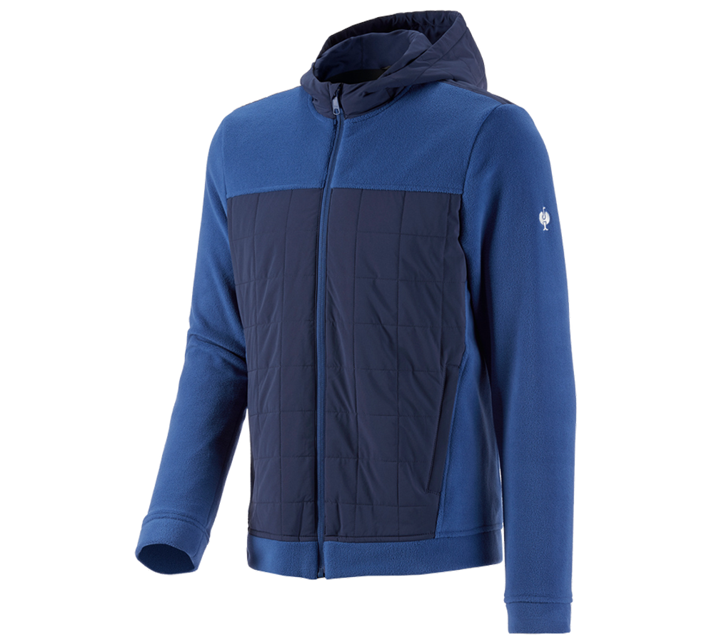 Jacken: Hybrid Kapuzenfleecejacke e.s.concrete + alkaliblau/tiefblau