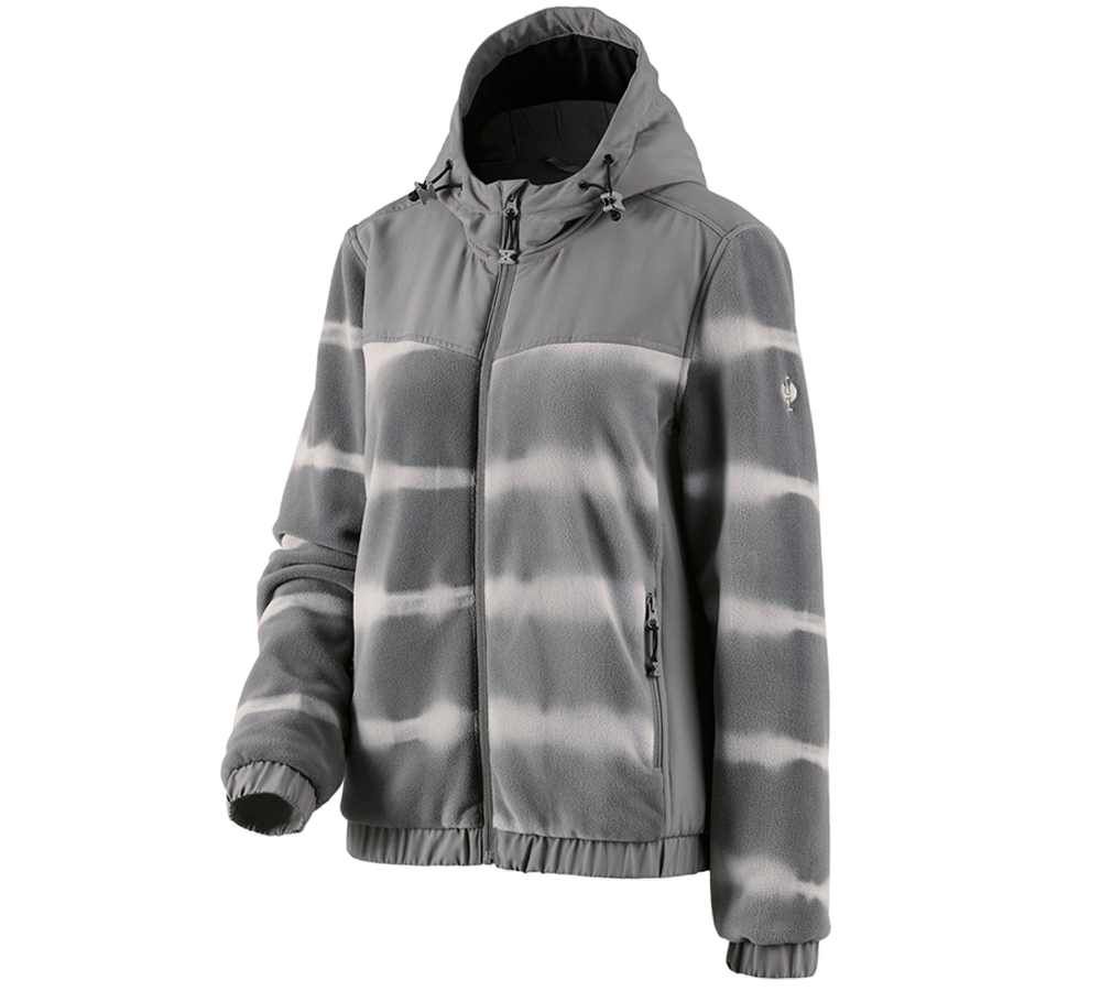 Thèmes: Veste en l. à capu. hyb. tie-dye e.s.motion ten f. + granit/gris opale