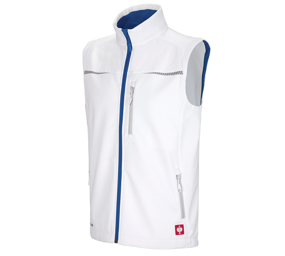 Westen: Softshell Weste e.s.motion 2020 + weiß/enzianblau