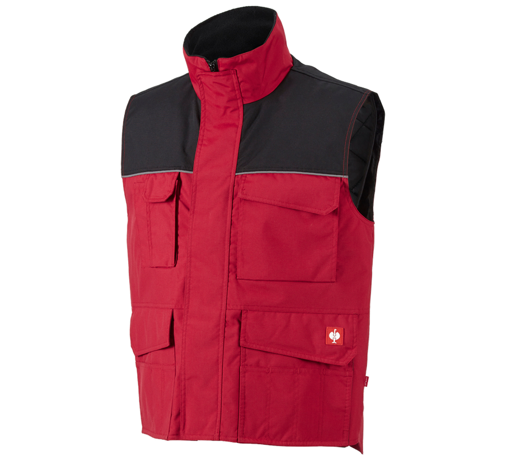 Gilets de travail: Gilet e.s.image + rouge/noir