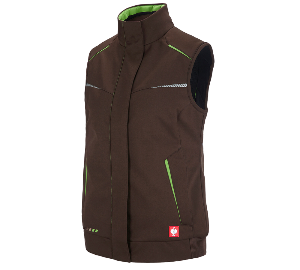 Gilets de travail: Giletsoftshell d'hiver e.s.motion 2020, femmes + marron/vert d'eau