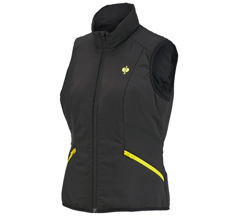 Gilets de travail: Gilet e.s.trail, femmes + noir/jaune acide