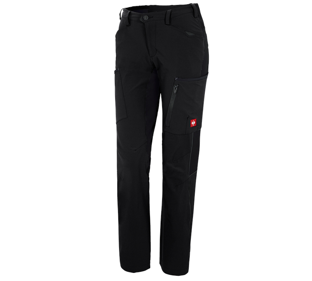 Pantalons de travail: Pantalon Cargo e.s.vision stretch, femmes + noir