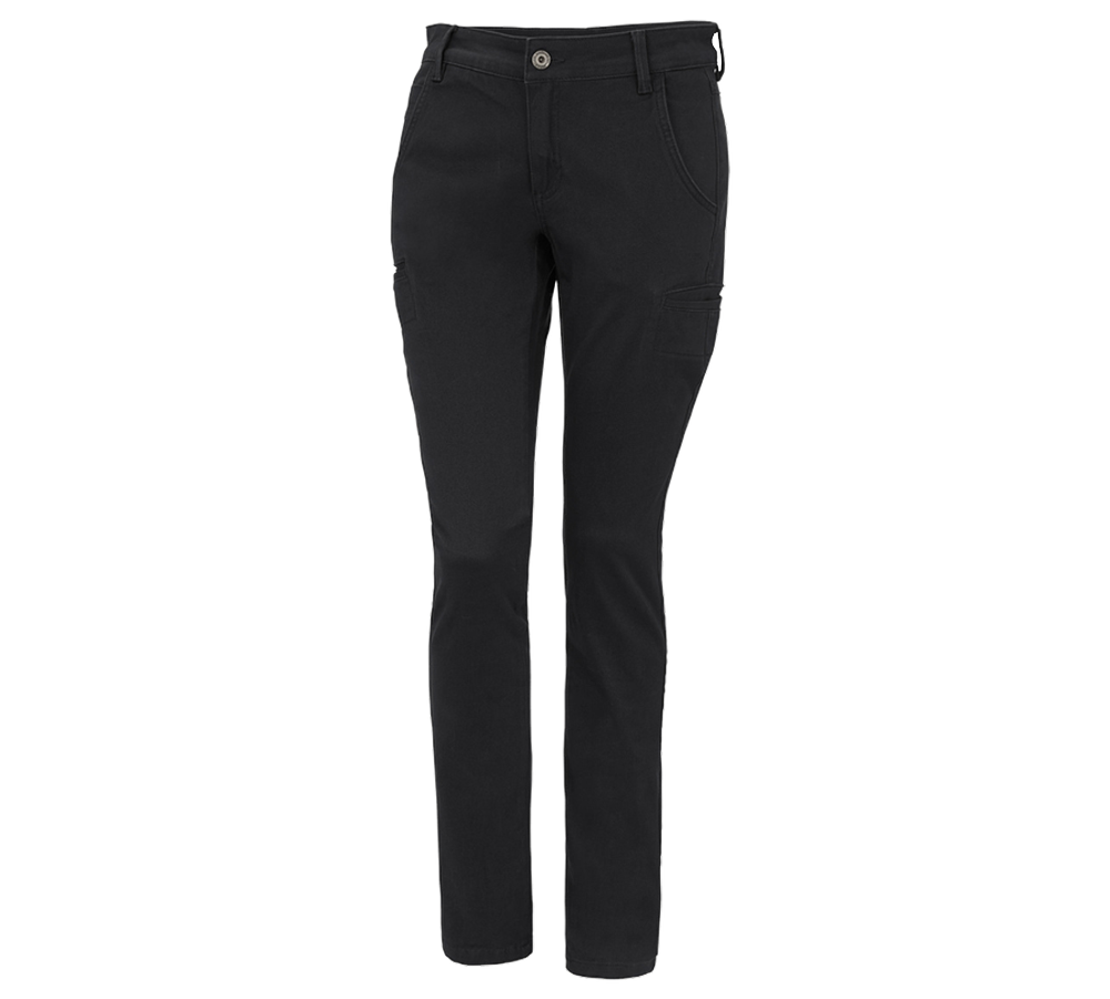 Pantalons de travail: e.s. Pantalon de travail Chino, femmes + noir