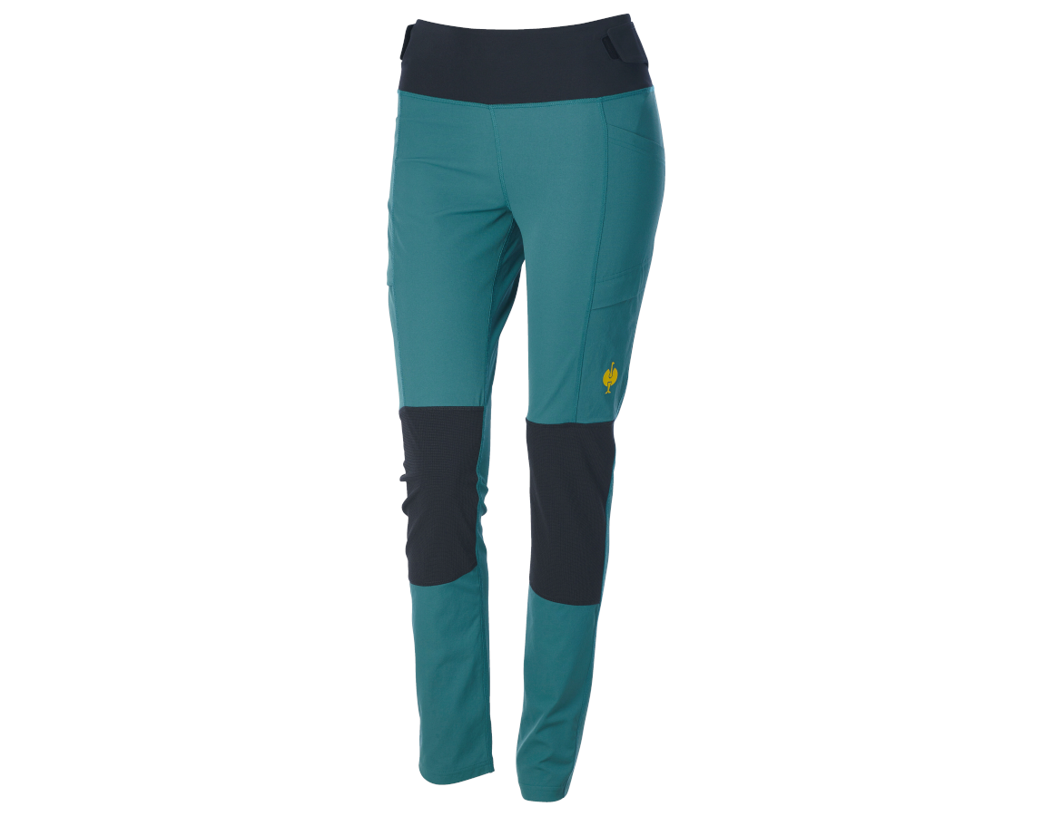 Thèmes: Collant fonctionnel e.s.trail, femmes + vert émeraude/jaune chrome