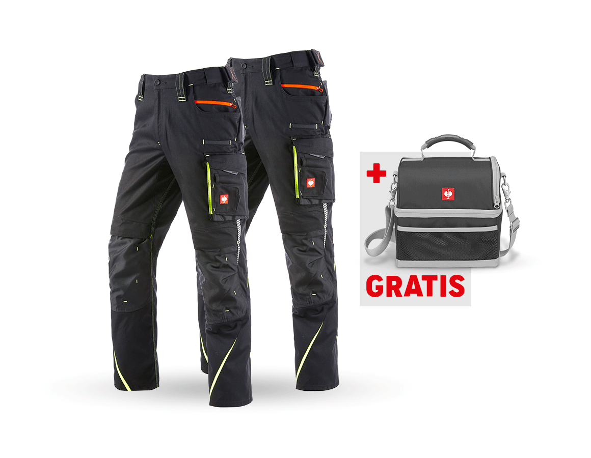 Bekleidung: SET: Bundhose + Winter Bundhose e.s.motion 2020 + schwarz/warngelb/warnorange