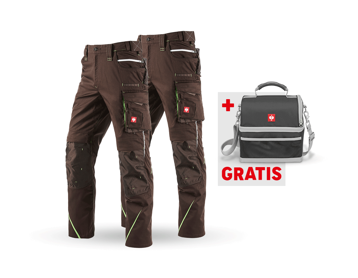 Bekleidung: SET: Bundhose + Winter Bundhose e.s.motion 2020 + kastanie/seegrün