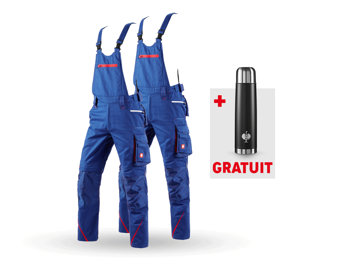 Pantalons de travail: KIT : 2x Salopette e.s.motion 2020 + bleu royal/rouge vif