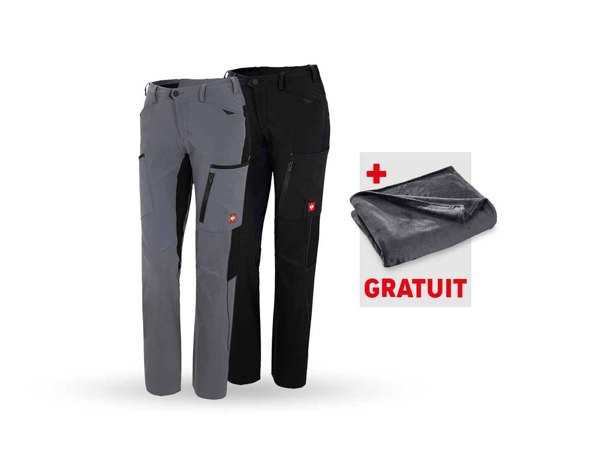 Vêtements: KIT : 2x Pantalon Cargo e.s.vision stretch, femmes + gris/noir