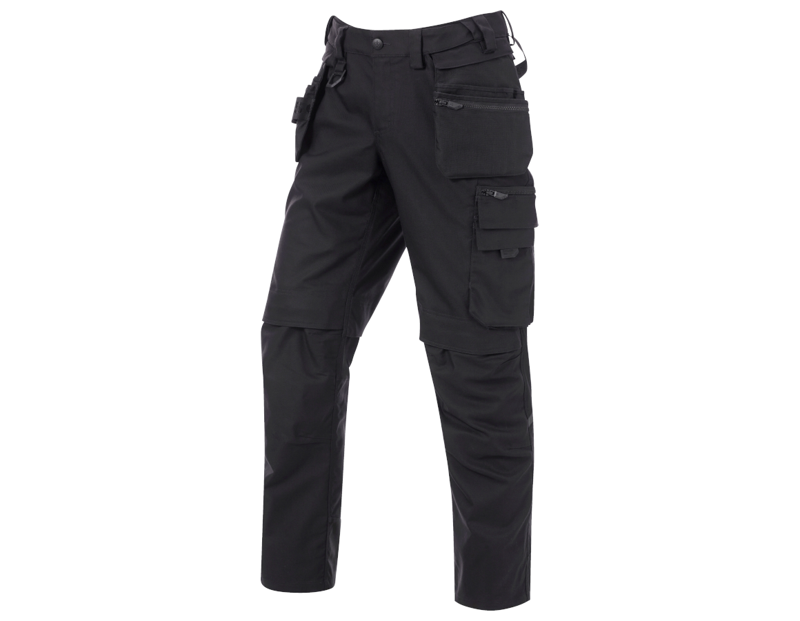 Pantalons de travail: Pantalon taille él. holster e.s.line.nordic canvas + noir