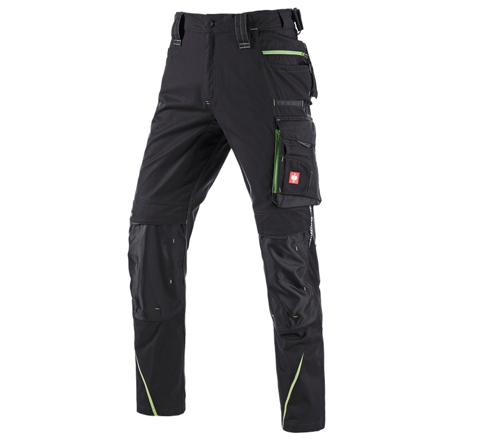 Pantalons de travail: Pantalon à taille élastique e.s.motion 2020 + noir/vert d'eau