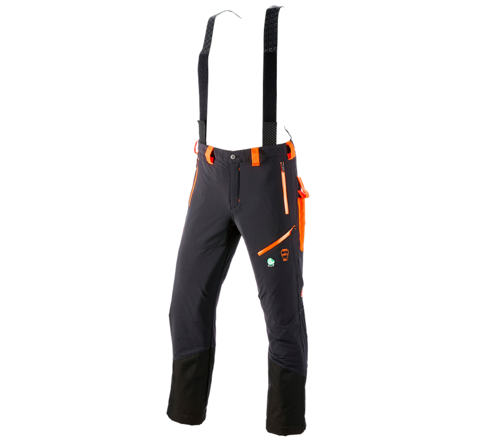 Hosen: Schnittschutz Bundhose e.s.vision + schwarz/warnorange