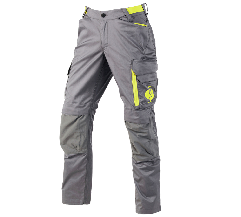 Hosen: Bundhose e.s.trail + basaltgrau/acidgelb