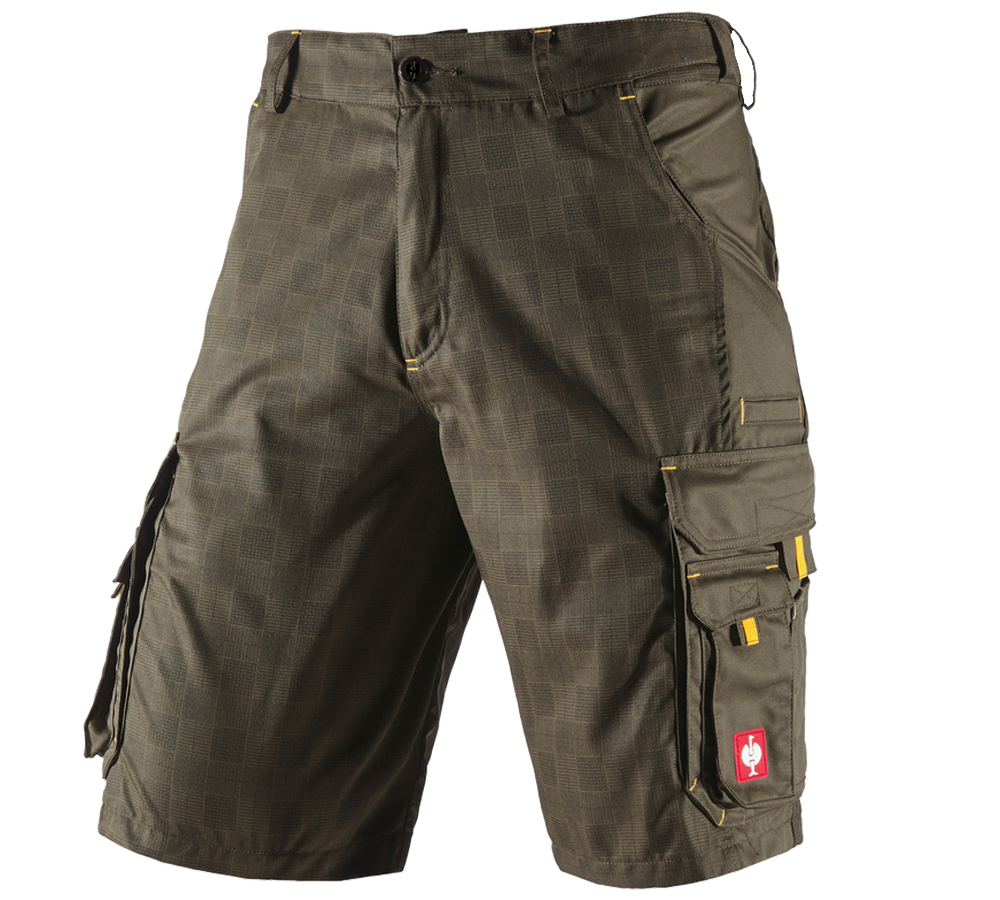 Hosen: Short e.s. carat + oliv/gelb