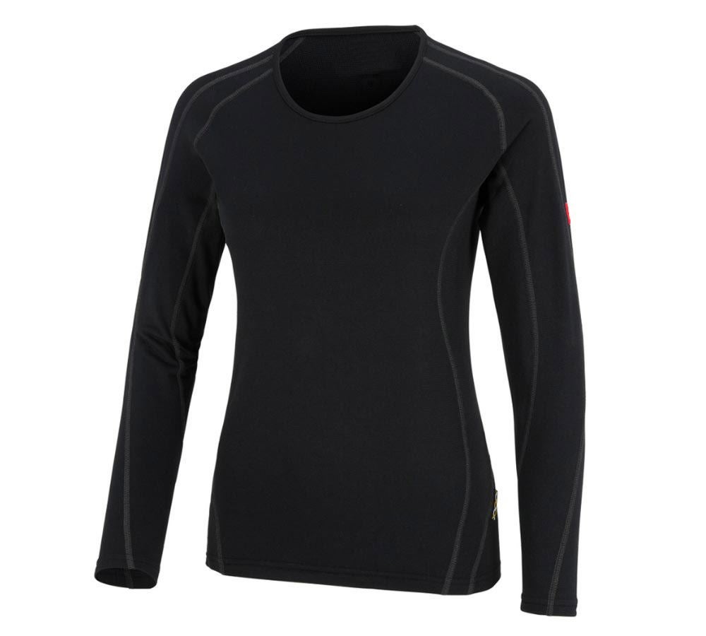 Funktionsunterwäsche: e.s. Funkt.-Longsleeve clima-pro - warm, Damen + schwarz