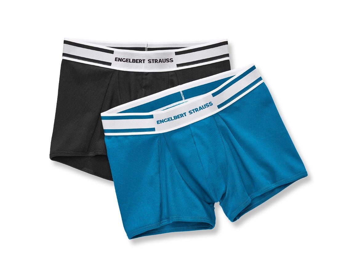 Unterwäsche | Thermokleidung: e.s. cotton rib Pants, 2er Pack + schwarz+atoll