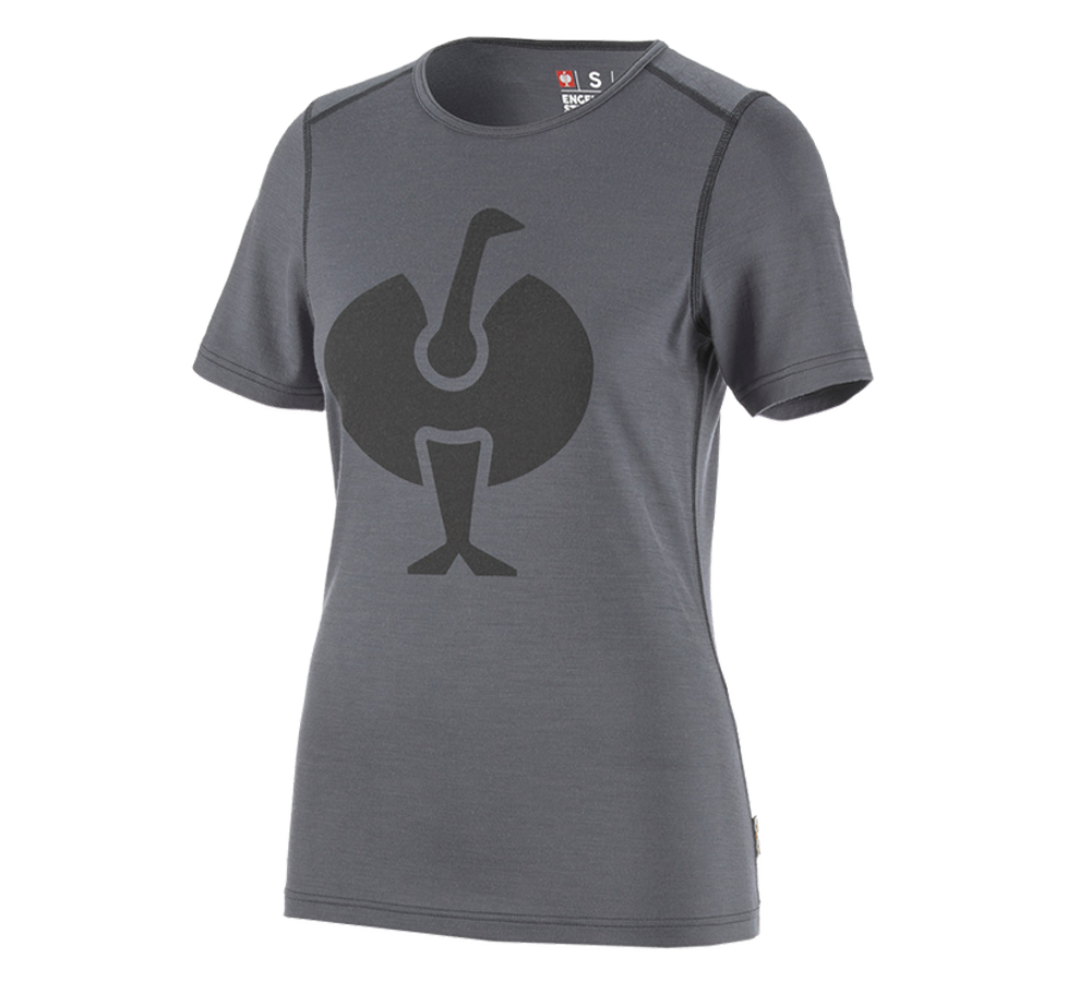 Funktionsunterwäsche: e.s. T-Shirt Merino, Damen + zement/graphit