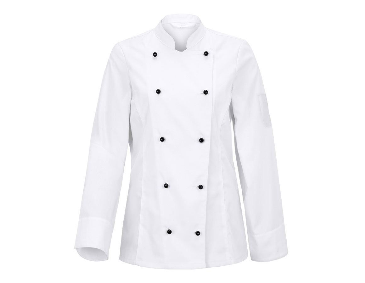 Hauts: Veste de cuisine pour femmes Darla II + blanc