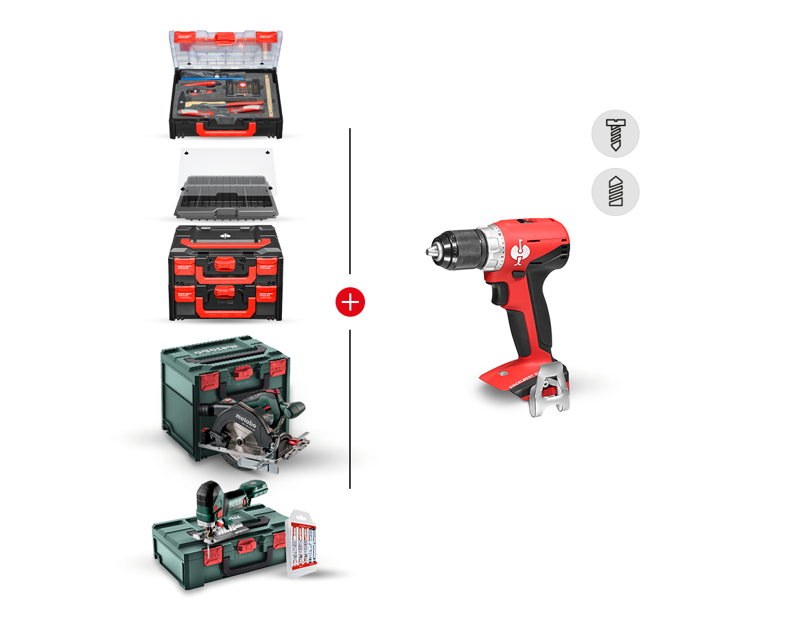 Outils électriques: KIT COMBINÉ 18+18,0V perceuse- visseuse sans fil S