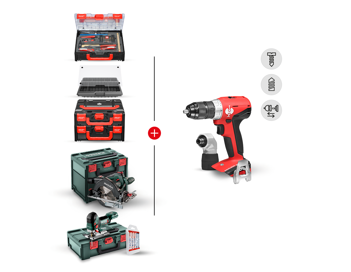 Outils électriques: KIT COMBINÉ 18+18V perceuse- viss.multi.sans fil M