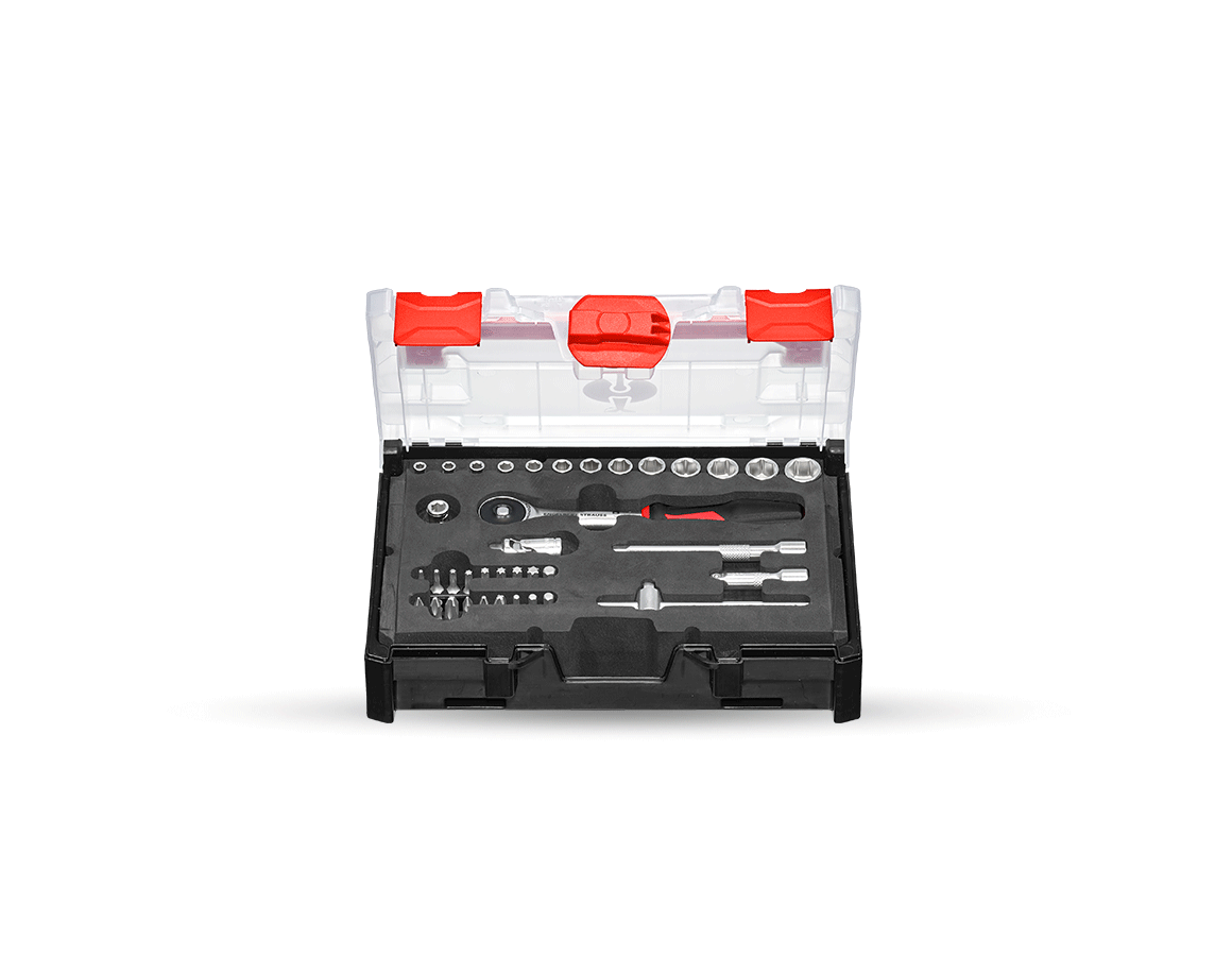 Clé à douille: Jeu de douilles lockfix 1/4 dans STRAUSSbox mini