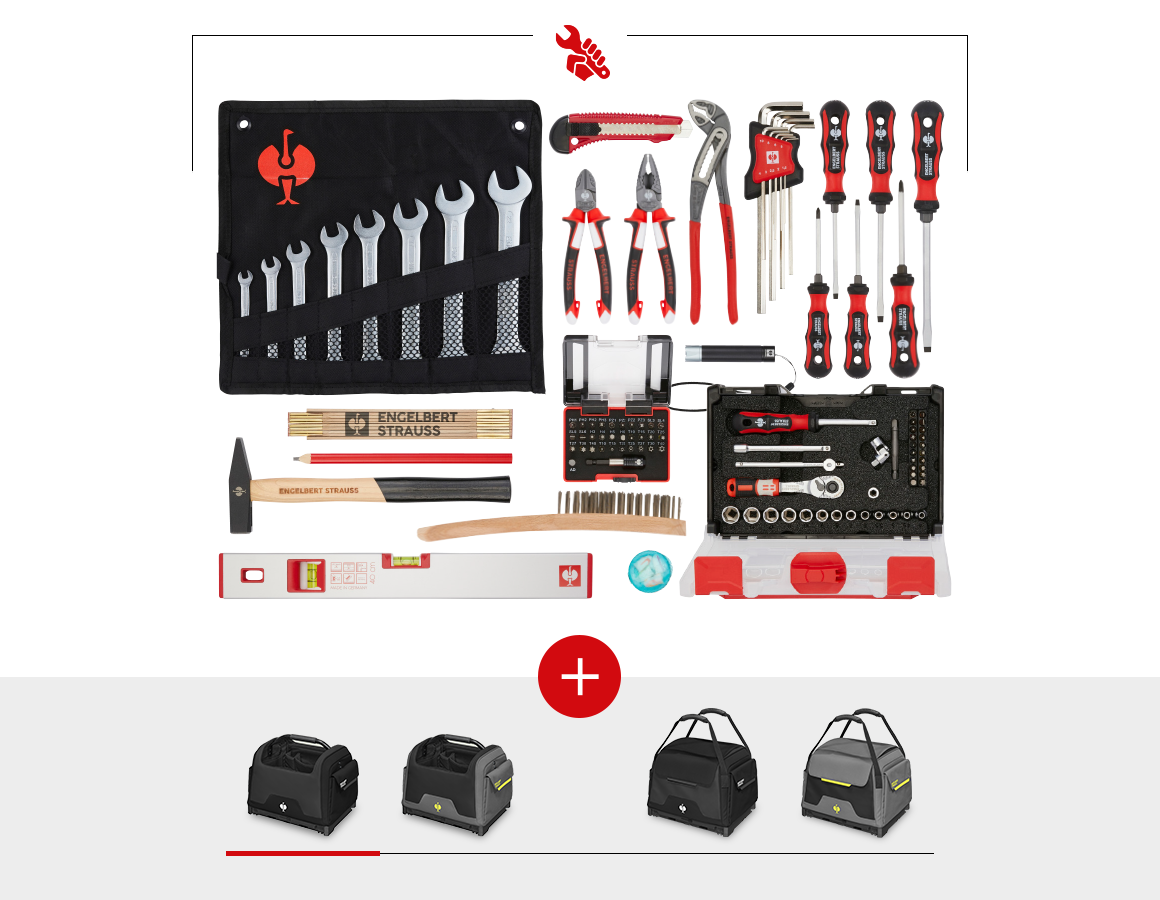 Système STRAUSSbox: Set d'outils Allround avec STRAUSSbox + noir