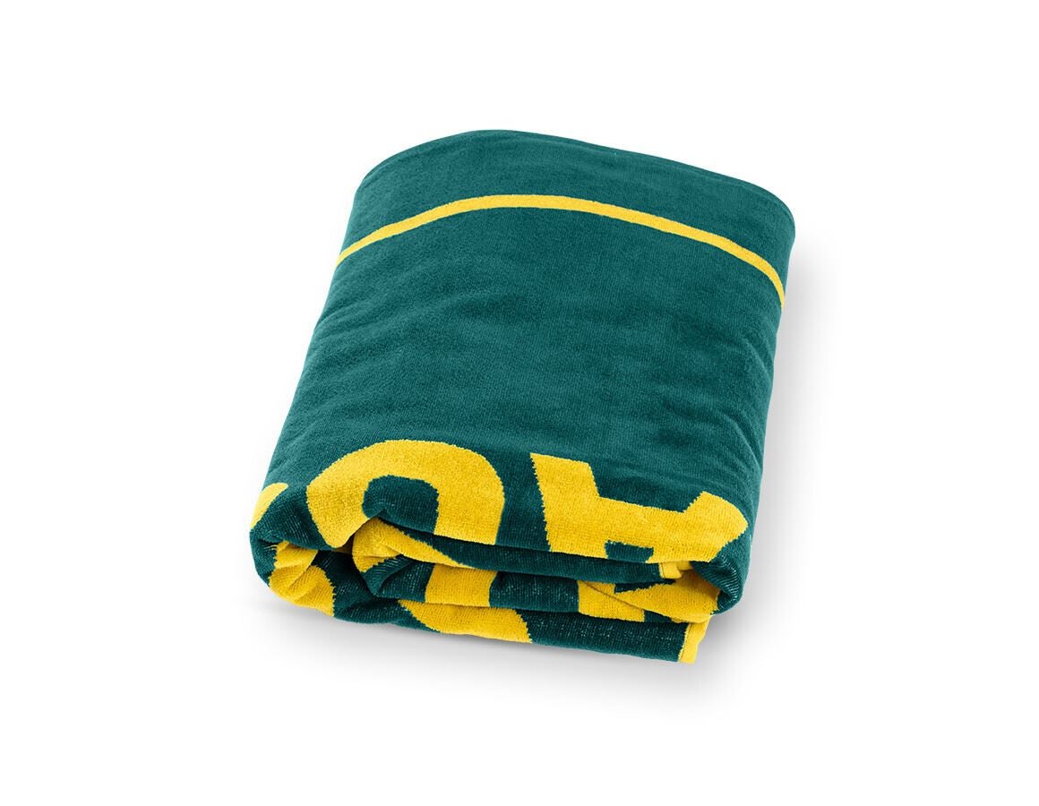 Vêtements: e.s. Serviette de sauna et de plage + vert émeraude/jaune chrome