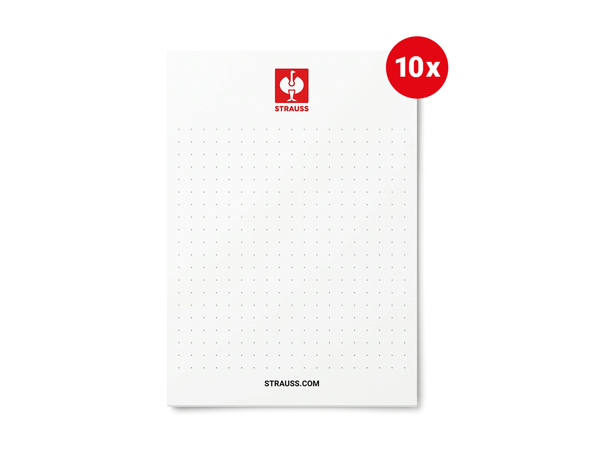 Papierprodukte: STRAUSS Notizblock A6, 10er Pack