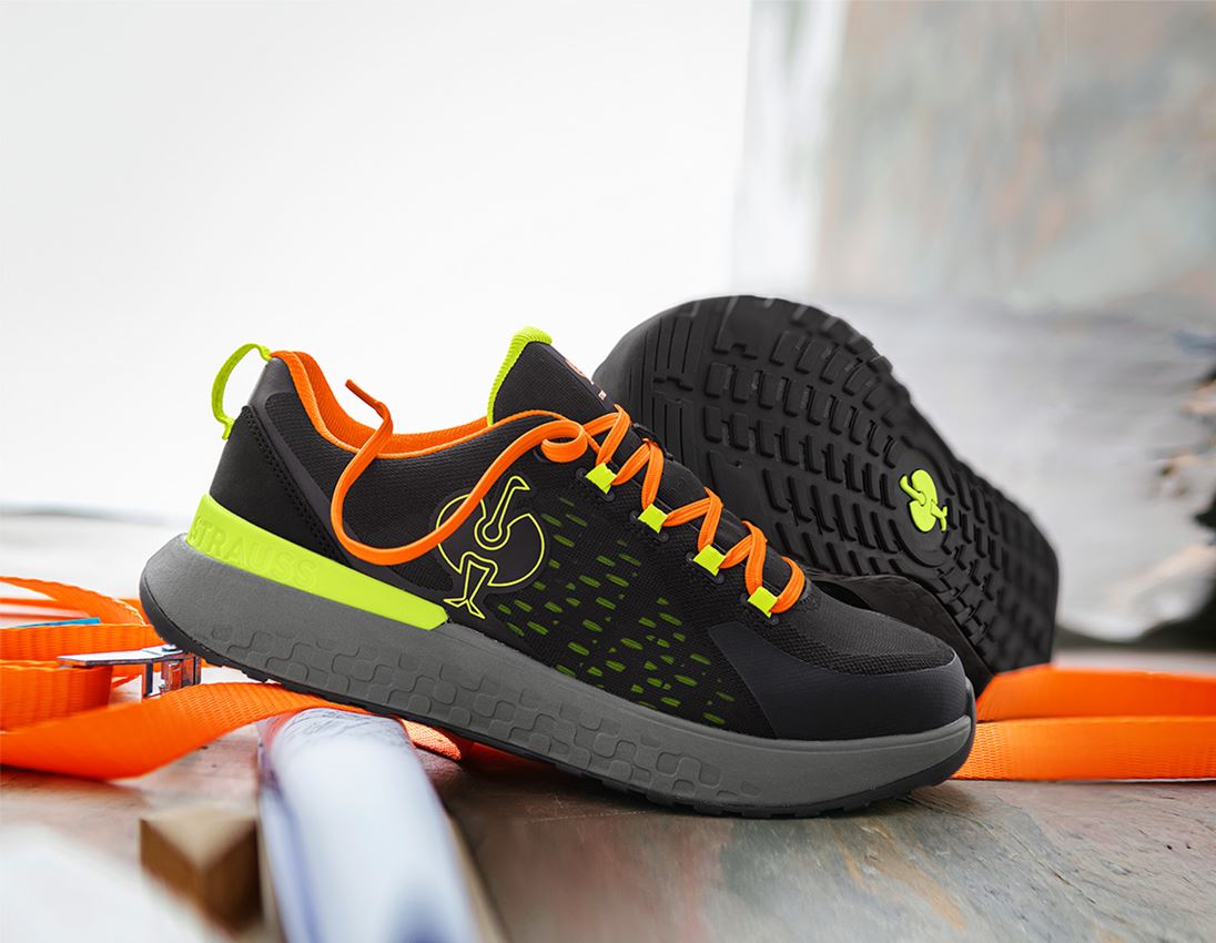 SB: SB Sicherheitshalbschuhe e.s. Comoe low + schwarz/warngelb/warnorange