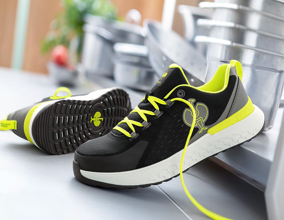 SB: SB Sicherheitshalbschuhe e.s. Comoe low + schwarz/acidgelb
