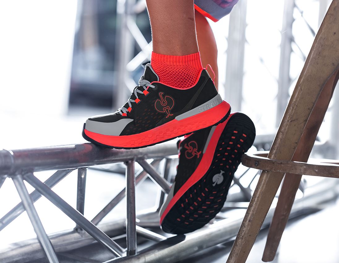 SB: SB Sicherheitshalbschuhe e.s. Comoe low + schwarz/warnrot 2
