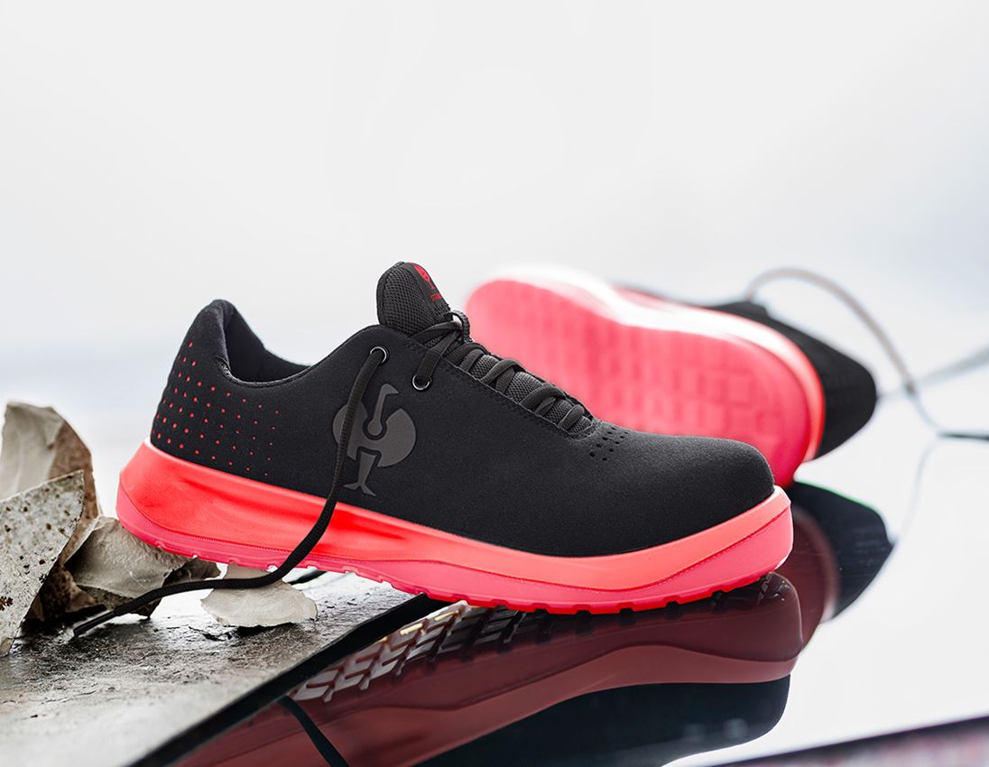 S1P: S1P Sicherheitshalbschuhe e.s. Banco low + schwarz/solarrot