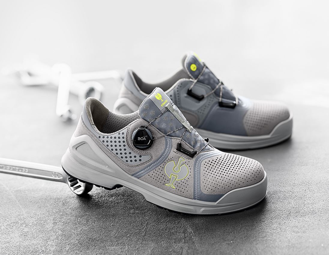 S1: S1 Sicherheitshalbschuhe e.s. Mareb + perlgrau/warngelb