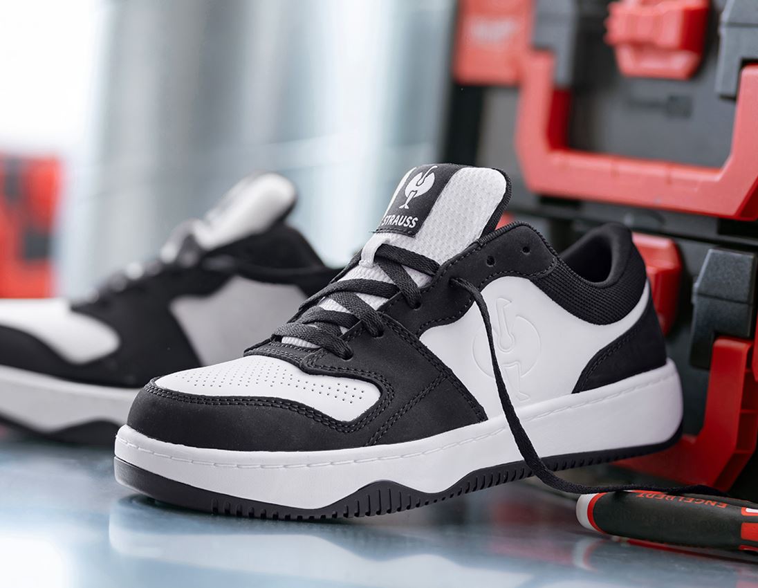 Gastro: S1 Sicherheitshalbschuhe e.s. Eindhoven low + schwarz/weiß