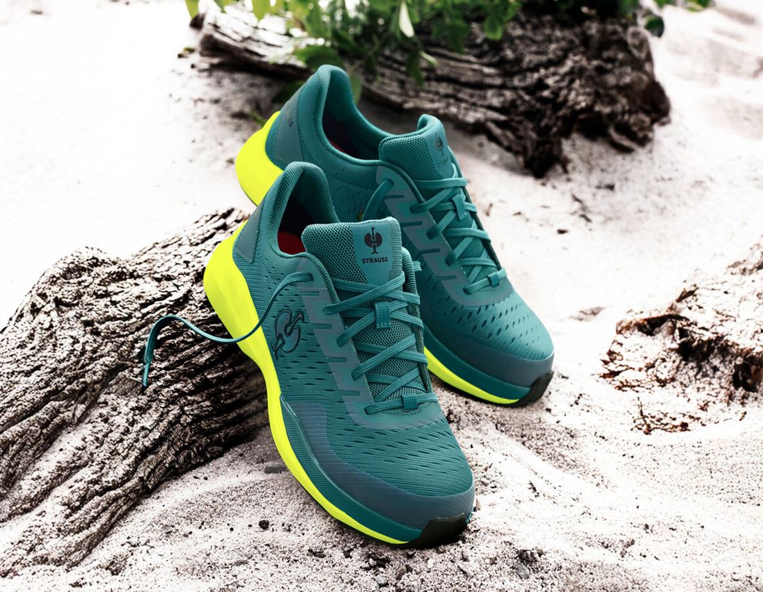 Sicherheitsschuhe: S1 Sicherheitshalbschuhe e.s. Padua low + smaragdgrün/warngelb