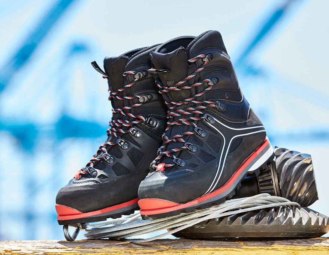 S3: e.s. S3 Sicherheitsstiefel Polyxo high + schwarz/rot