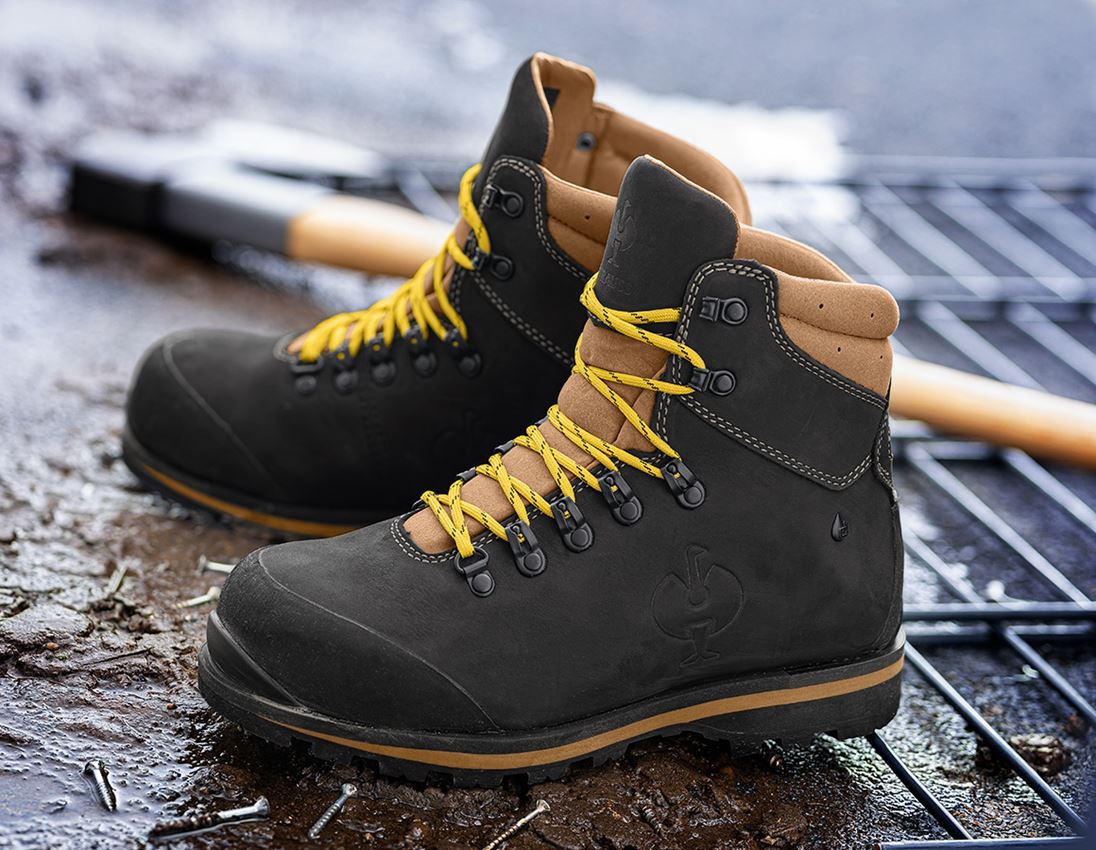 S7: S7L Chaussures de sécurité  e.s. Alrakis II mid + noir/noix/blé