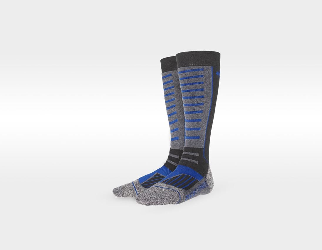 Chaussettes | Bas: e.s. Chaussettes function x-warm/x-high + noir/aluminium/bleu royal