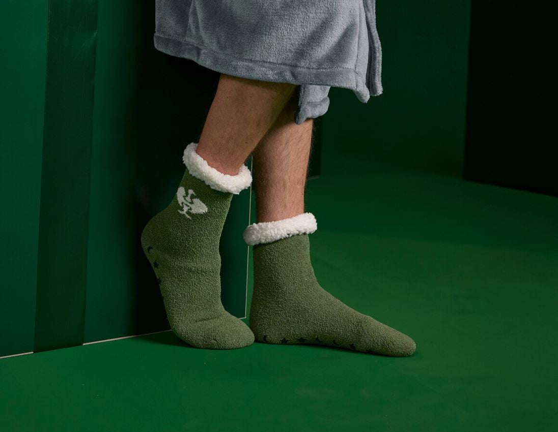 Chaussettes | Bas: e.s. Chaussettes en fibre polaire + vert nordique